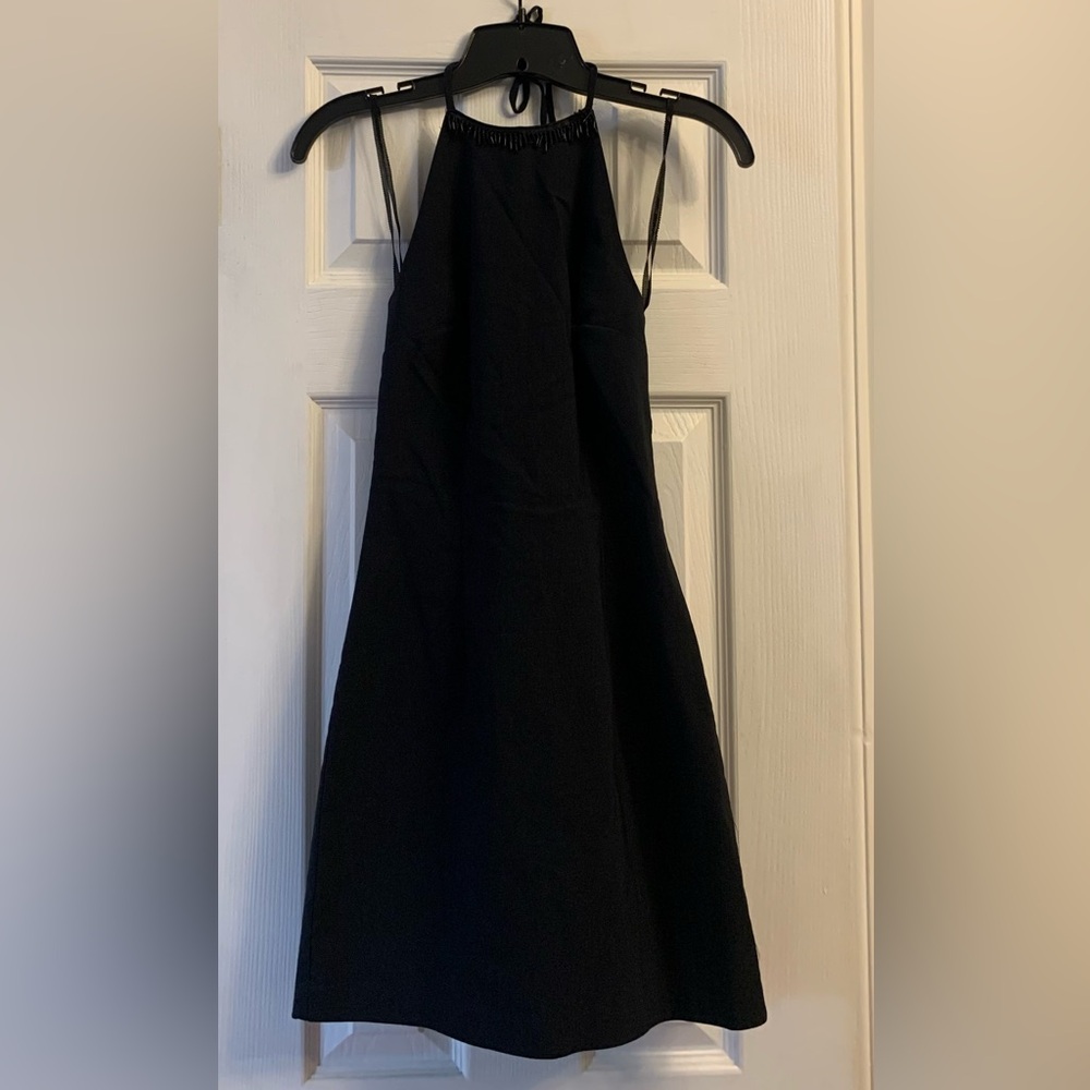 Black Halter A-Line Dress